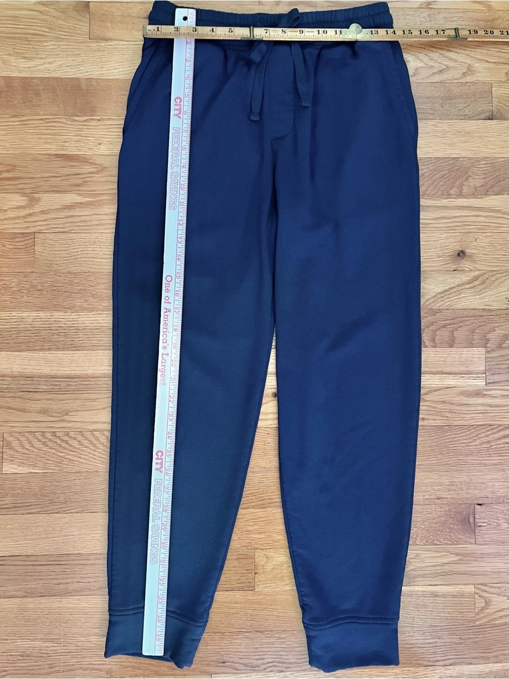Men's Navy Drawstring Jogger Sleep Pants Lounge Wear (S)